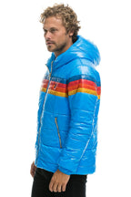 Retro 4 STRIPE LUXE TREKKER JACKET - GLOSSY BLUE