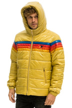 Retro 4 STRIPE LUXE TREKKER JACKET - GLOSSY KHAKI