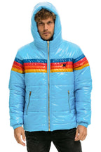 Retro 4 STRIPE LUXE TREKKER JACKET - GLOSSY SKY