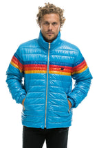 Retro 4 STRIPE TRAVELER JACKET - OCEAN GLOSSY