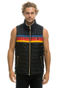 Retro MENS 4 STRIPE VEST SHERPA - BLACK