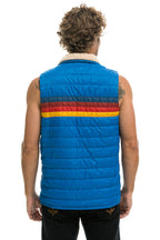 Retro MENS 4 STRIPE VEST SHERPA- SNORKEL BLUE