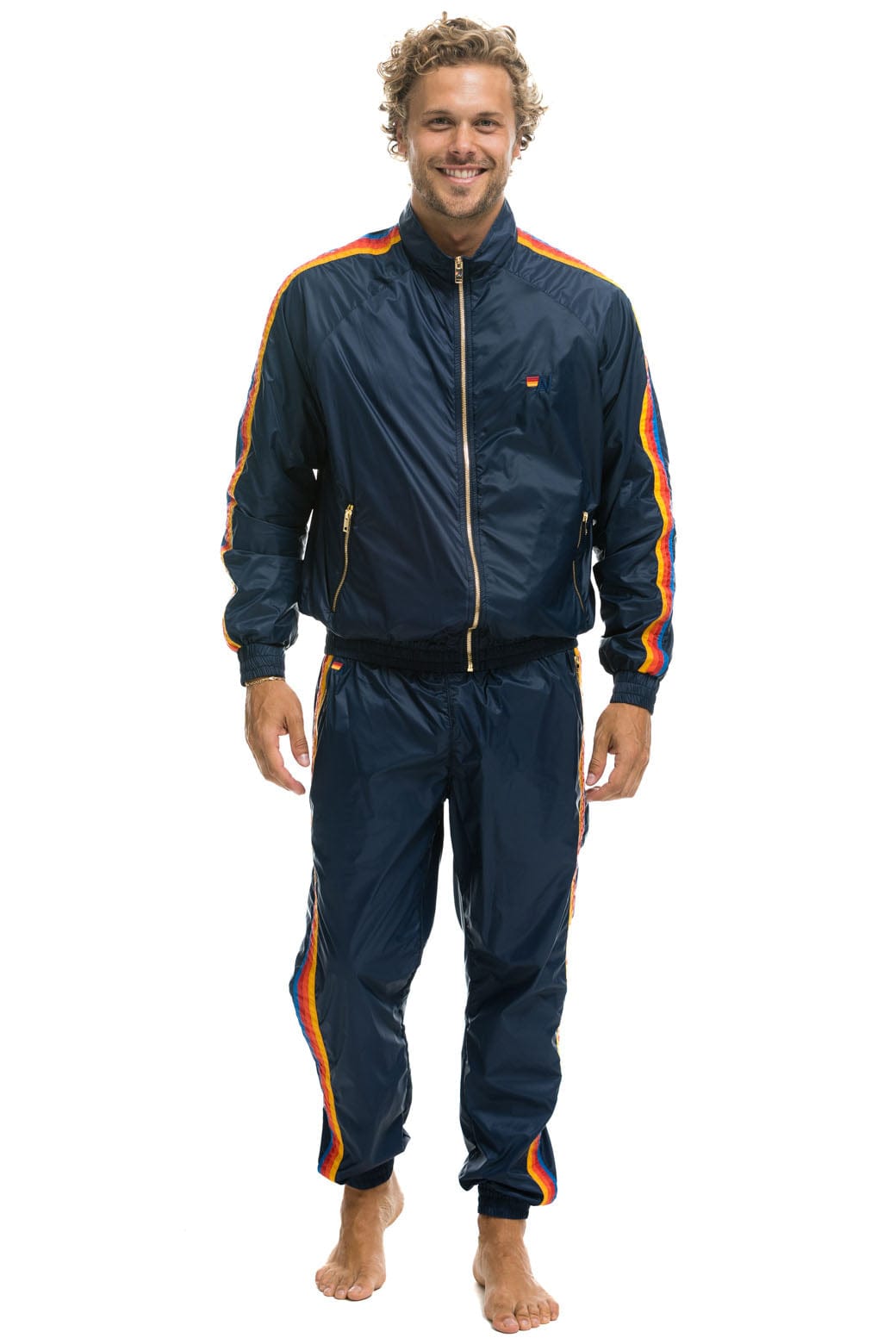 Retro MENS 4 STRIPE WIND PANT - NAVY