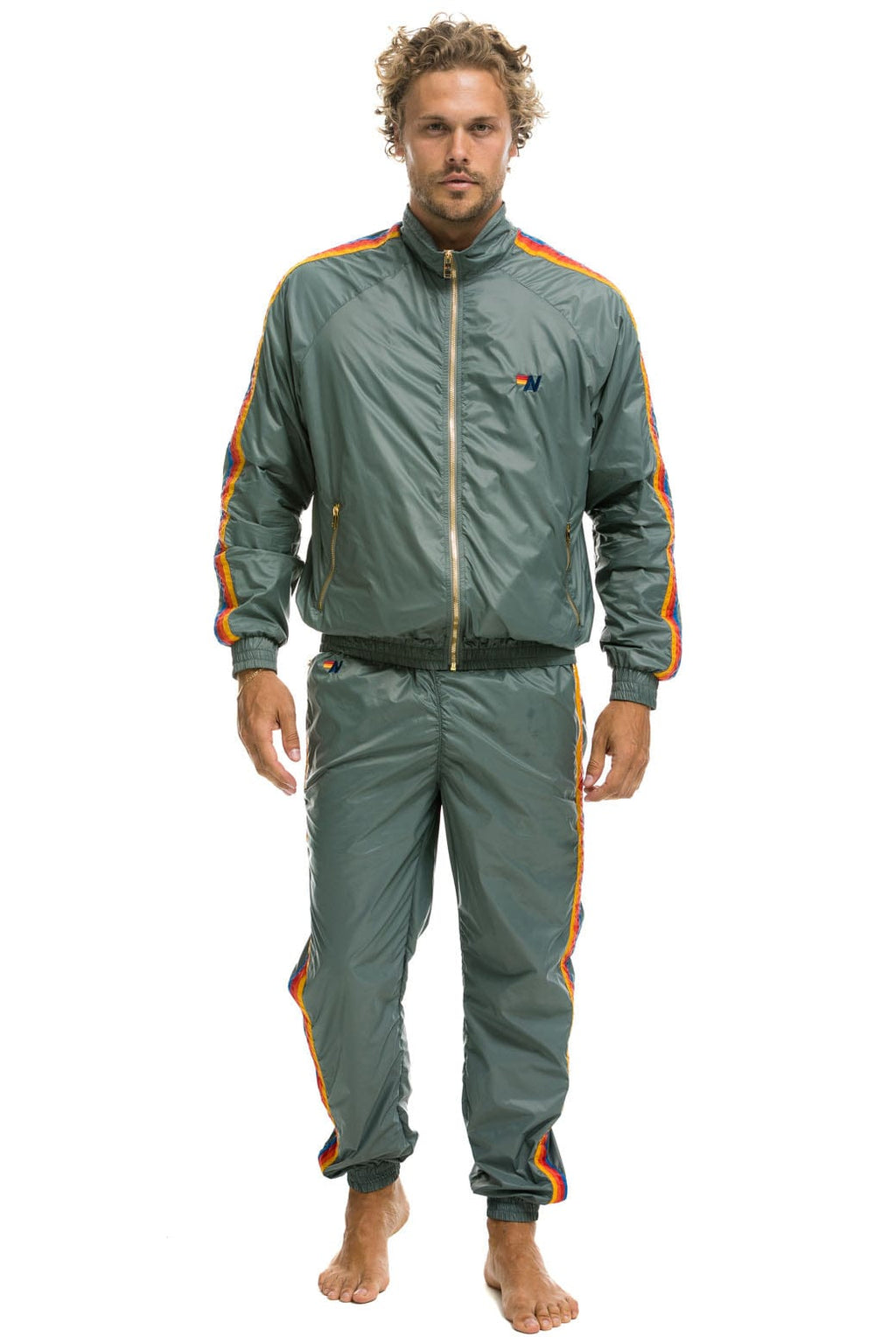 Retro MENS 4 STRIPE WIND PANT - SEDONA GREY