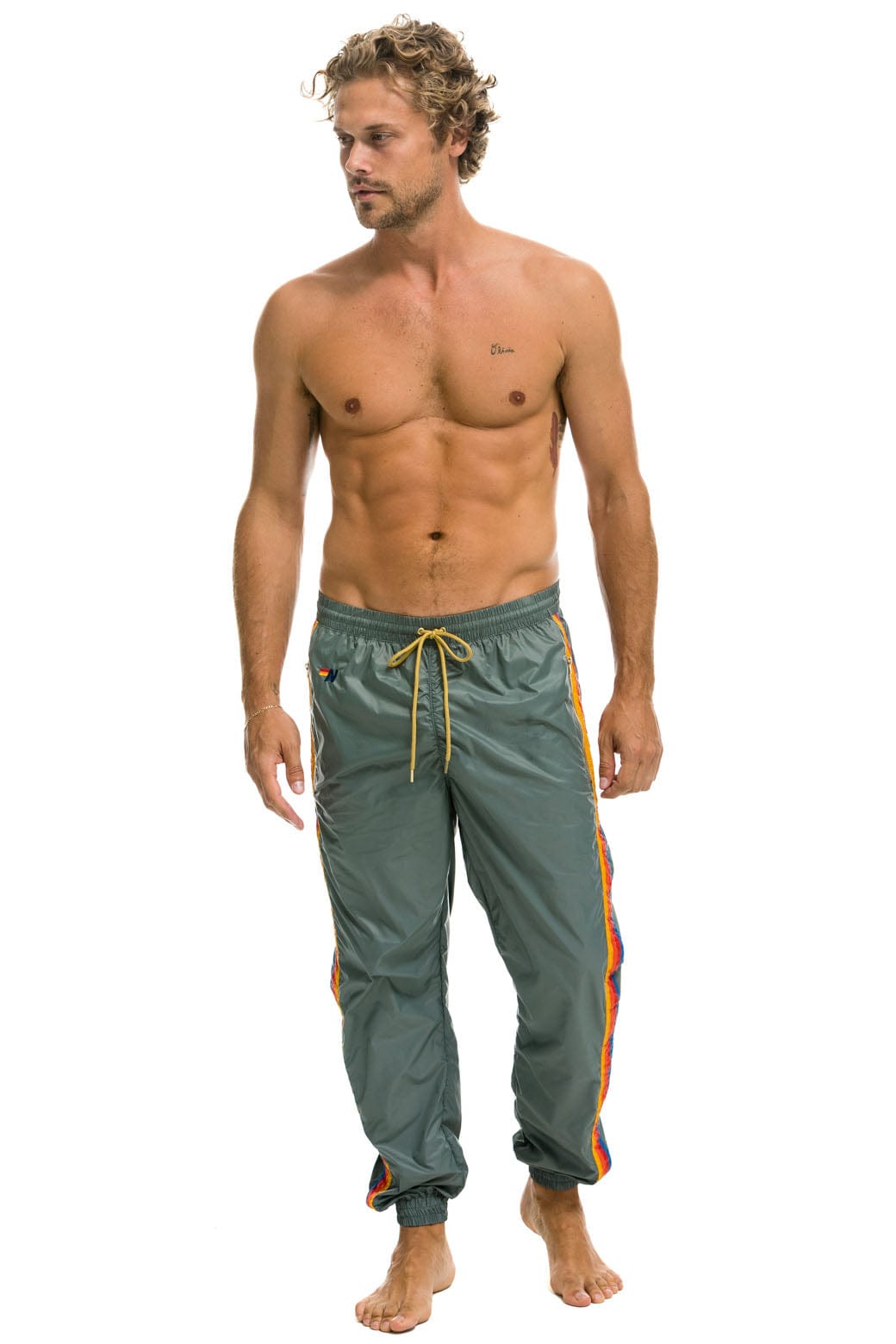 Retro MENS 4 STRIPE WIND PANT - SEDONA GREY