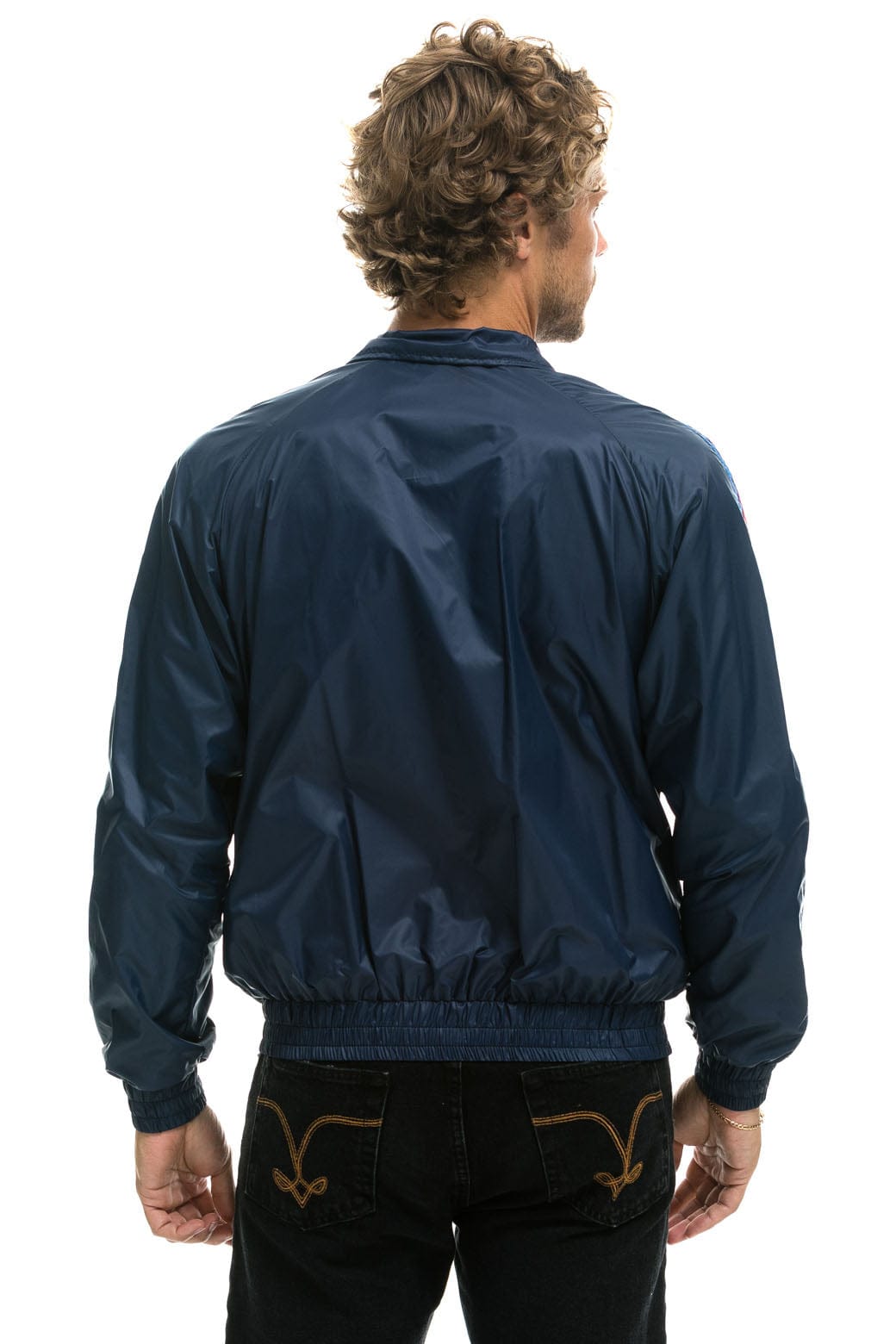 Retro MENS 4 STRIPE WINDBREAKER - NAVY