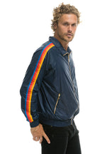 Retro MENS 4 STRIPE WINDBREAKER - NAVY