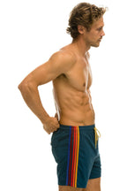 Retro MENS 5 STRIPE FLEX SHORTS - DEEP OCEAN