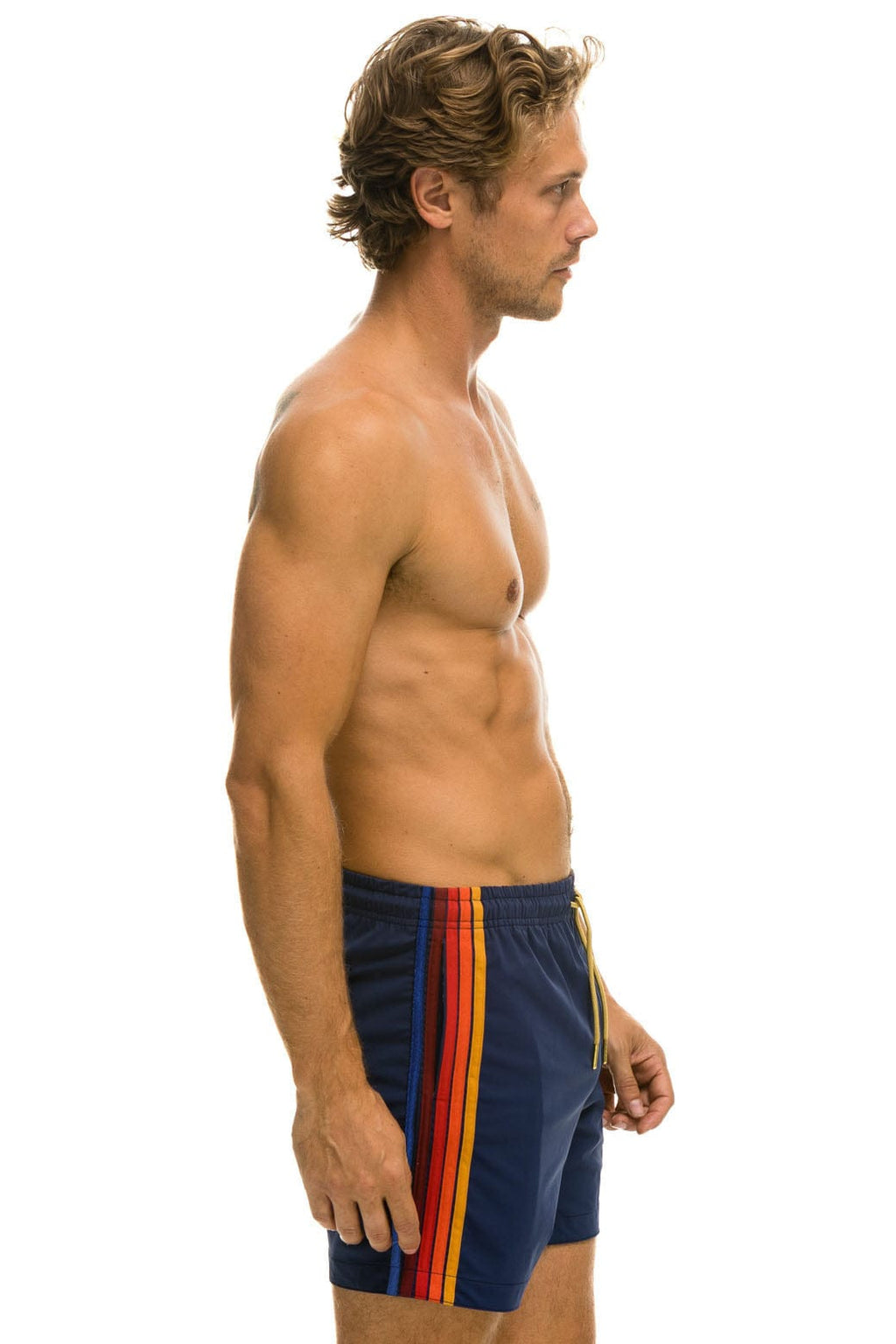 Retro MENS 5 STRIPE FLEX SHORTS - NAVY