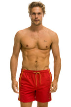 Retro MENS 5 STRIPE FLEX SHORTS - RED