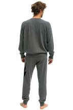 Retro MENS BOLT CASHMERE LIGHT SWEATER PANT - DEEP HEATHER BLACK BOLT