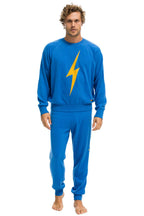 Retro MENS BOLT CASHMERE LIGHT SWEATER PANT - VINTAGE BLUE GOLD BOLT