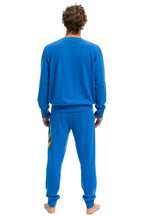 Retro MENS BOLT CASHMERE LIGHT SWEATER PANT - VINTAGE BLUE GOLD BOLT