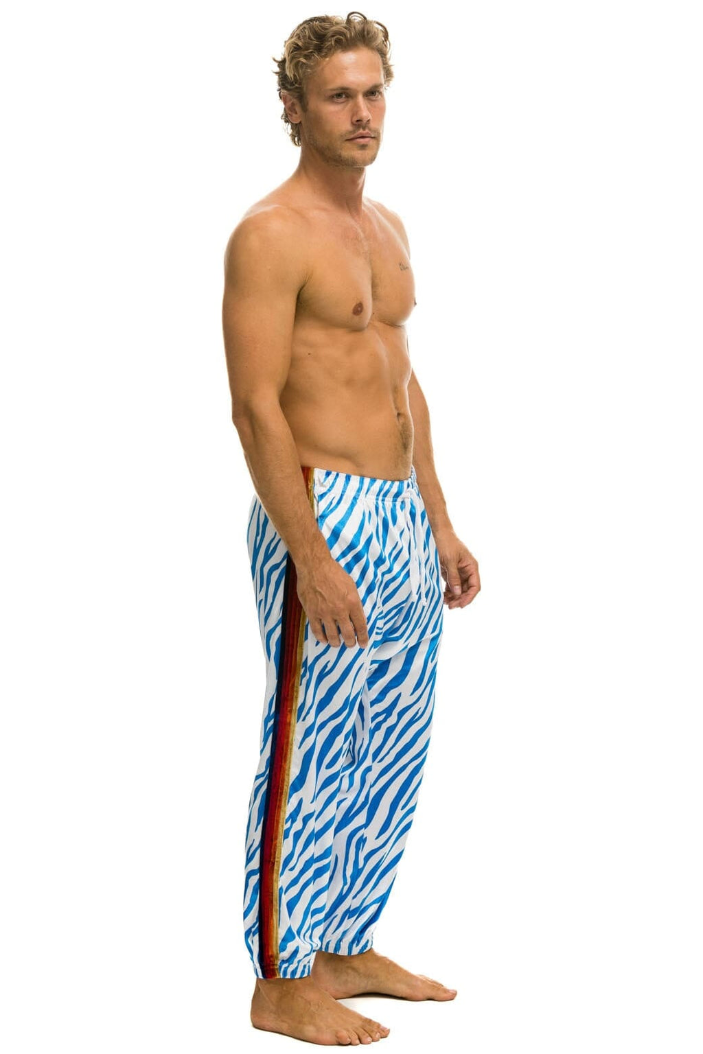 Retro CLASSIC VELVET SWEATPANTS - BLUE TIGER
