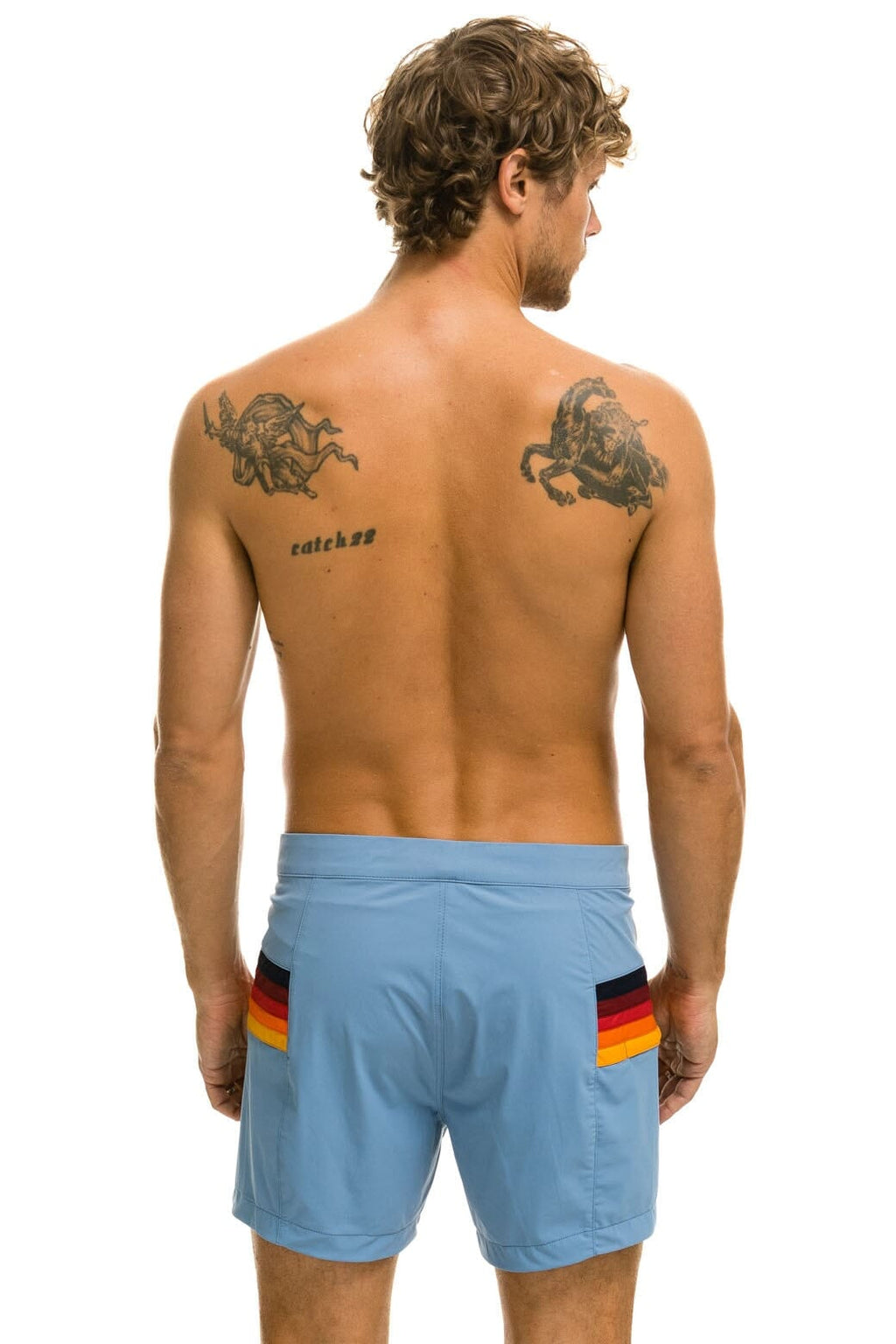Retro MENS HORIZONTAL 5 STRIPE FLEX SHORTS - ISLANDA
