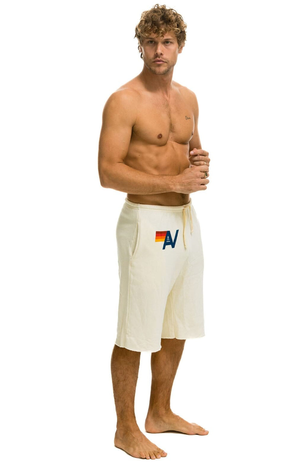 Retro LOGO SWEATSHORTS - VINTAGE WHITE