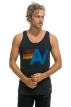 Retro MENS LOGO TANK - CHARCOAL
