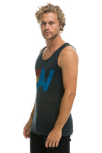 Retro MENS LOGO TANK - CHARCOAL
