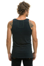Retro MENS LOGO TANK - CHARCOAL
