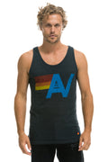 Retro MENS LOGO TANK - CHARCOAL