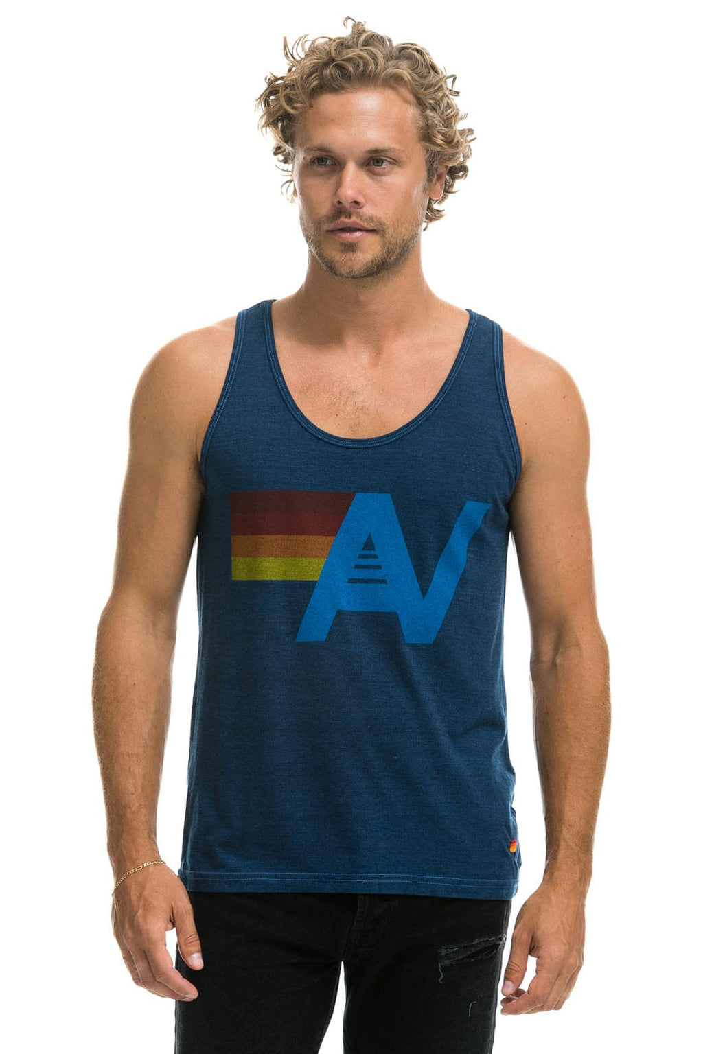 Retro MENS LOGO TANK - NAVY