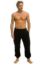 Retro QUILTED SWEATPANTS - BLACK