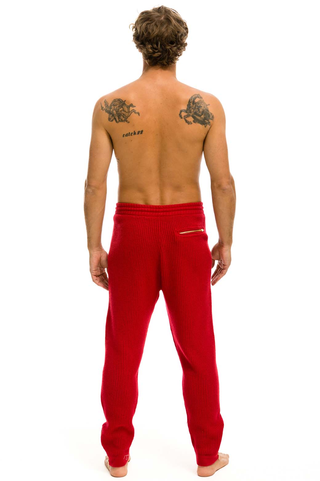 Retro MENS VINTAGE CABIN CASHMERE SWEATER PANT - CHERRY