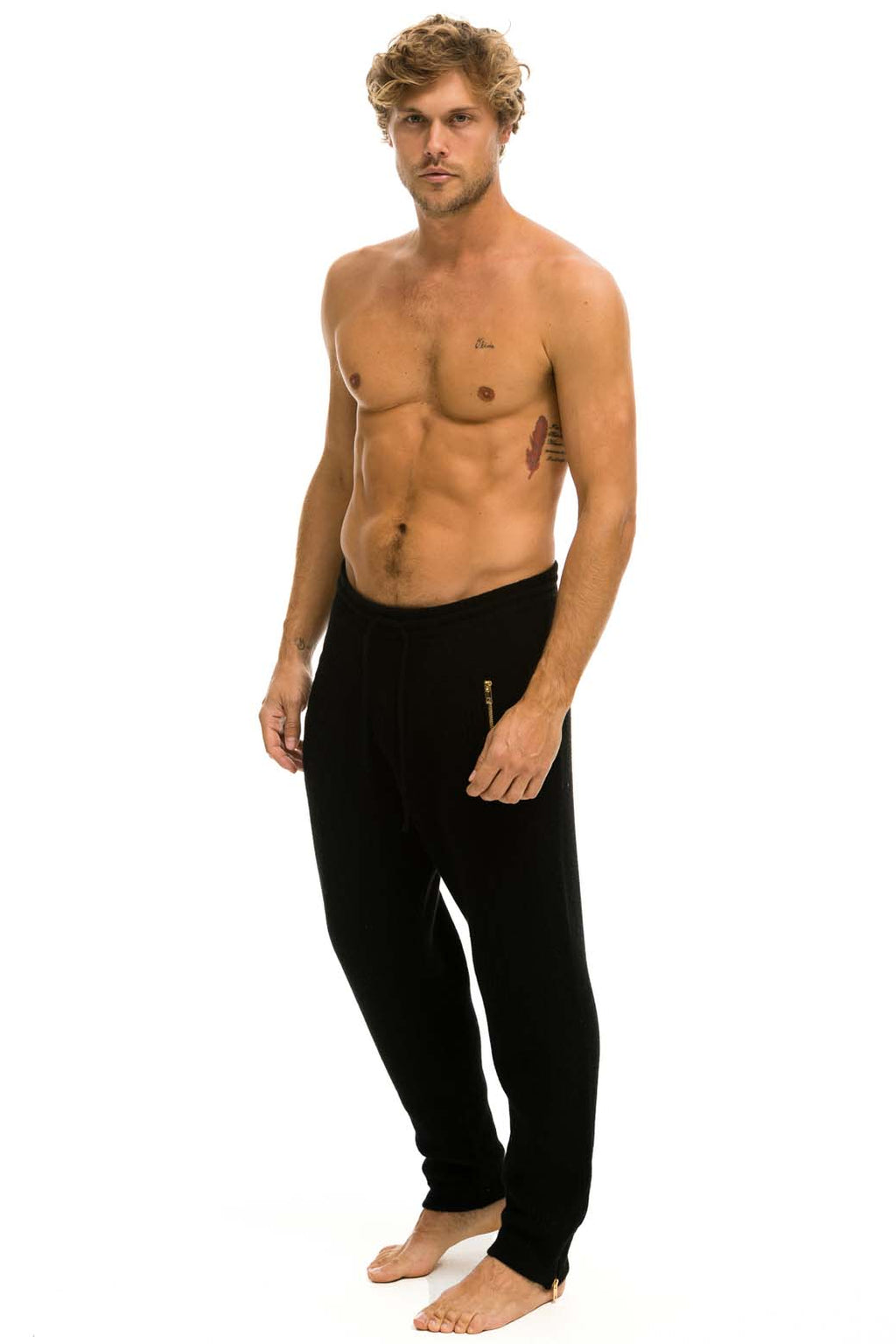 Retro MENS VINTAGE CABIN CASHMERE SWEATER PANT - BLACK