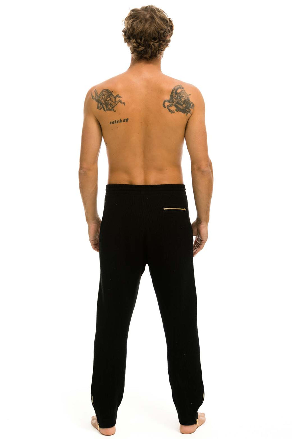Retro MENS VINTAGE CABIN CASHMERE SWEATER PANT - BLACK