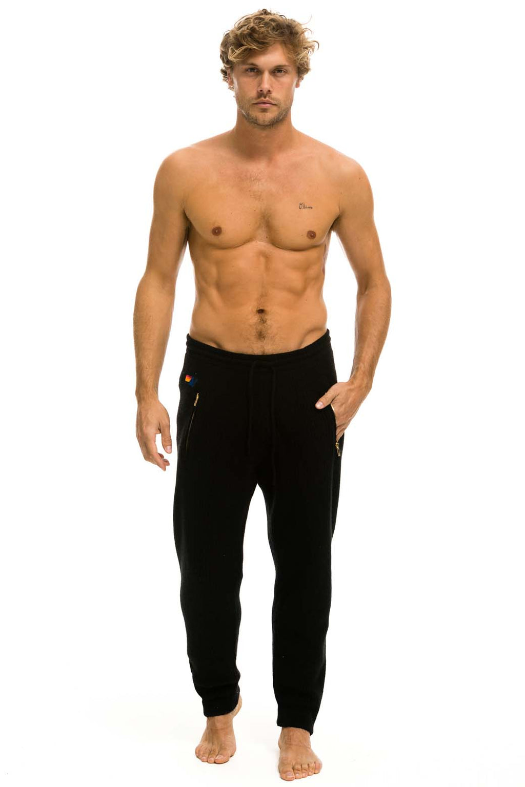 Retro MENS VINTAGE CABIN CASHMERE SWEATER PANT - BLACK