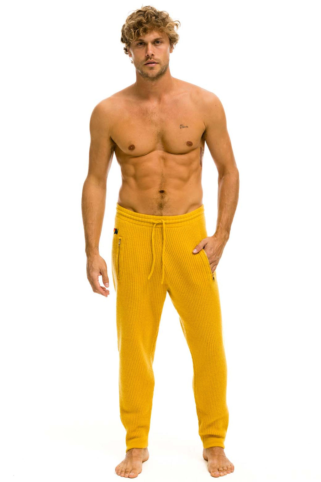 Retro MENS VINTAGE CABIN CASHMERE SWEATER PANT - GOLD