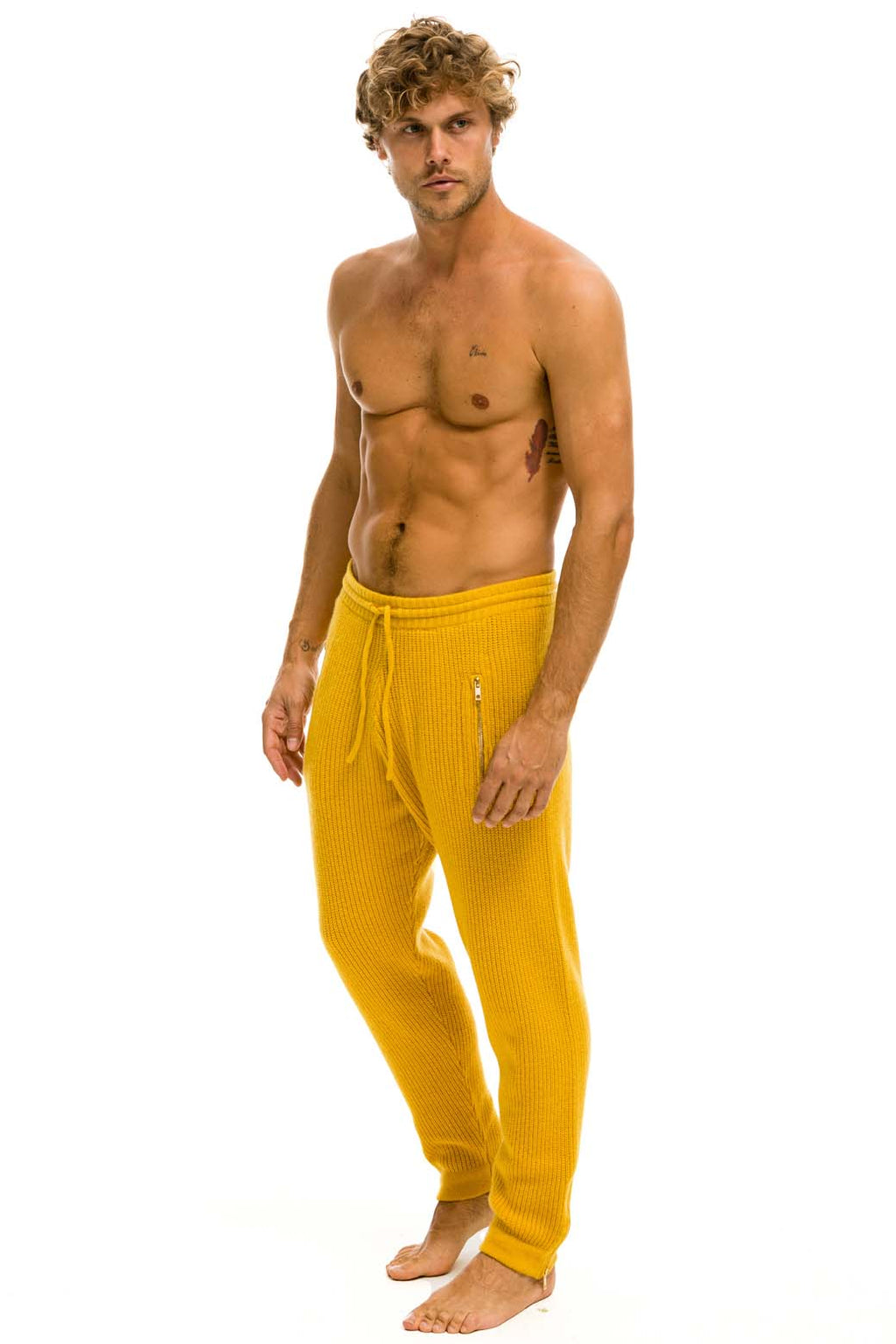 Retro MENS VINTAGE CABIN CASHMERE SWEATER PANT - GOLD