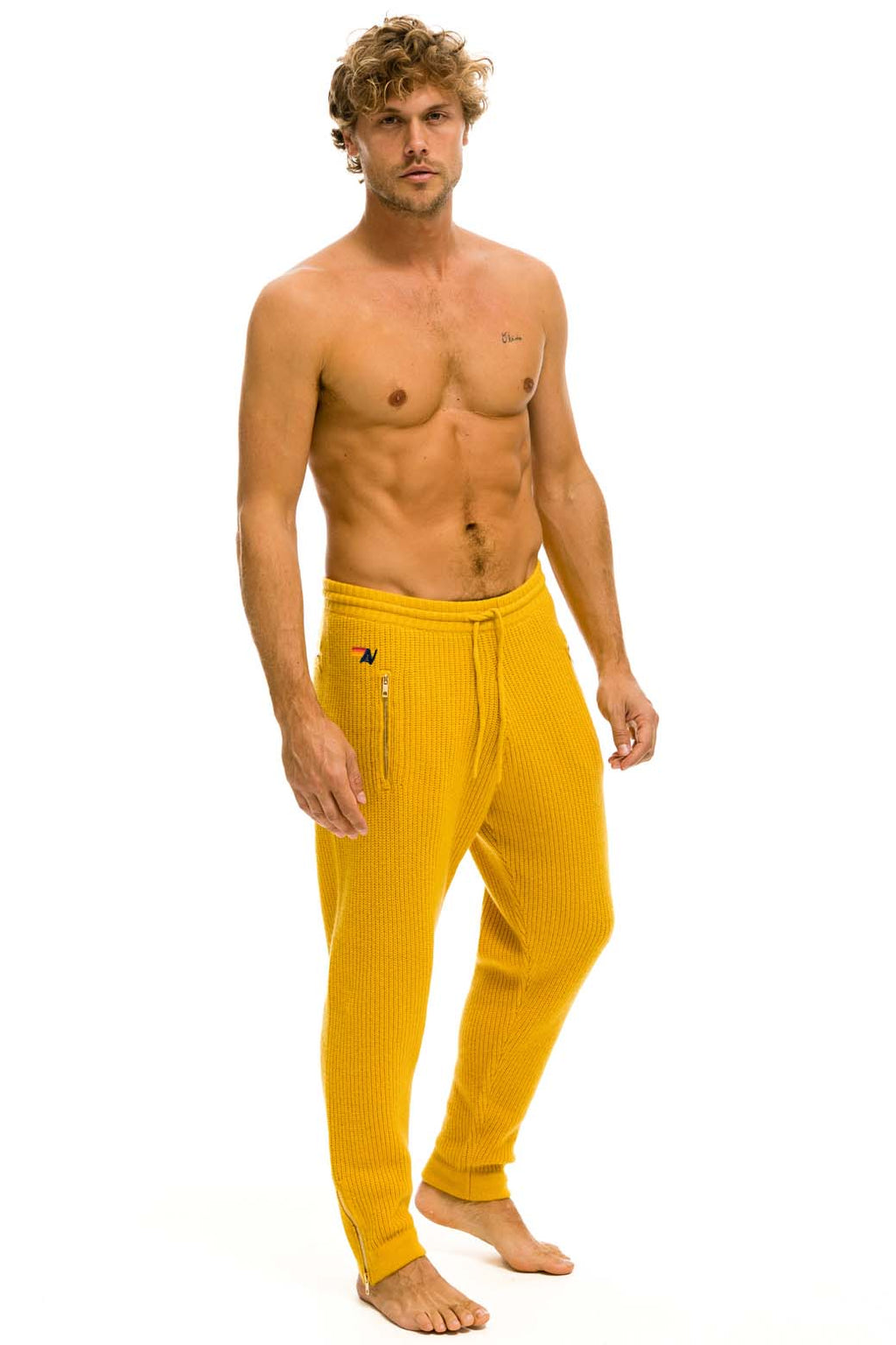 Retro MENS VINTAGE CABIN CASHMERE SWEATER PANT - GOLD