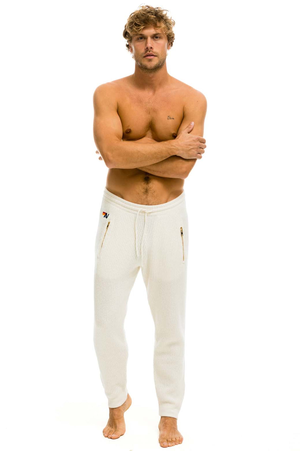 Retro MENS VINTAGE CABIN CASHMERE SWEATER PANT - VINTAGE WHITE