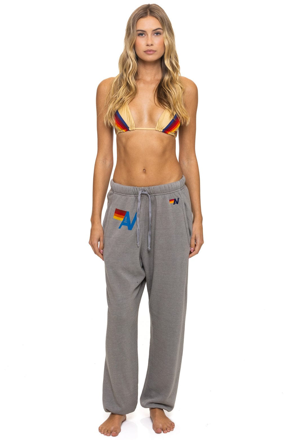 Retro LOGO SWEATPANTS - SLATE
