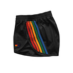Retro WOMENS 5 STRIPE FLEX BOARD SHORTS - BLACK RAINBOW