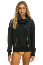 Retro NINJA PULLOVER HOODIE -CHARCOAL