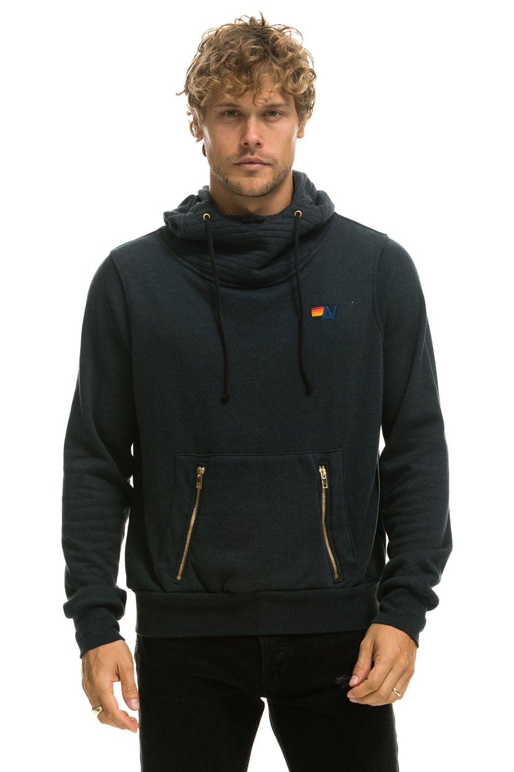 Retro NINJA PULLOVER HOODIE -CHARCOAL