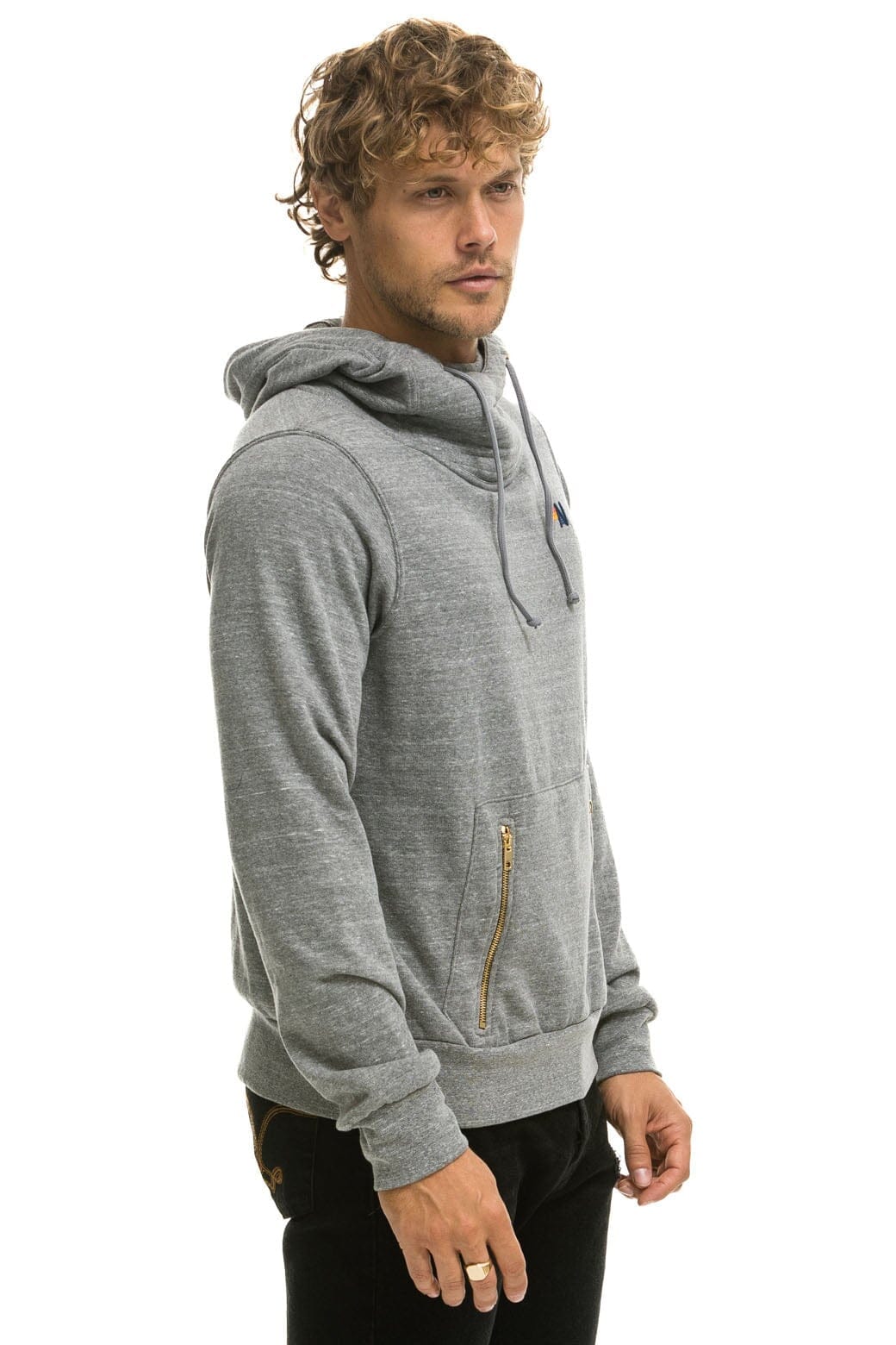 Retro NINJA PULLOVER HOODIE - HEATHER GREY