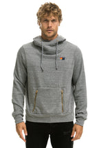 Retro NINJA PULLOVER HOODIE - HEATHER GREY