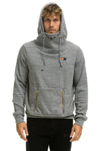 Retro NINJA PULLOVER HOODIE - HEATHER GREY