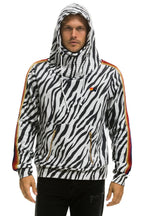 Retro NINJA PULLOVER HOODIE - ZEBRA
