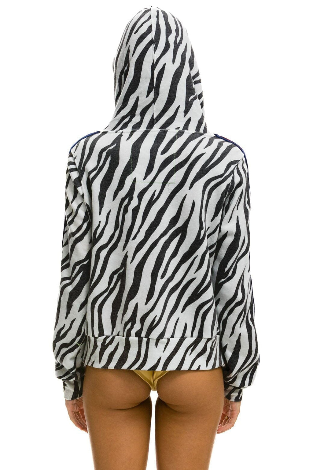 Retro NINJA PULLOVER HOODIE - ZEBRA