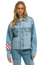 Retro LIVE FREE OVERSIZED CROP DENIM JACKET - SUPER LIGHT