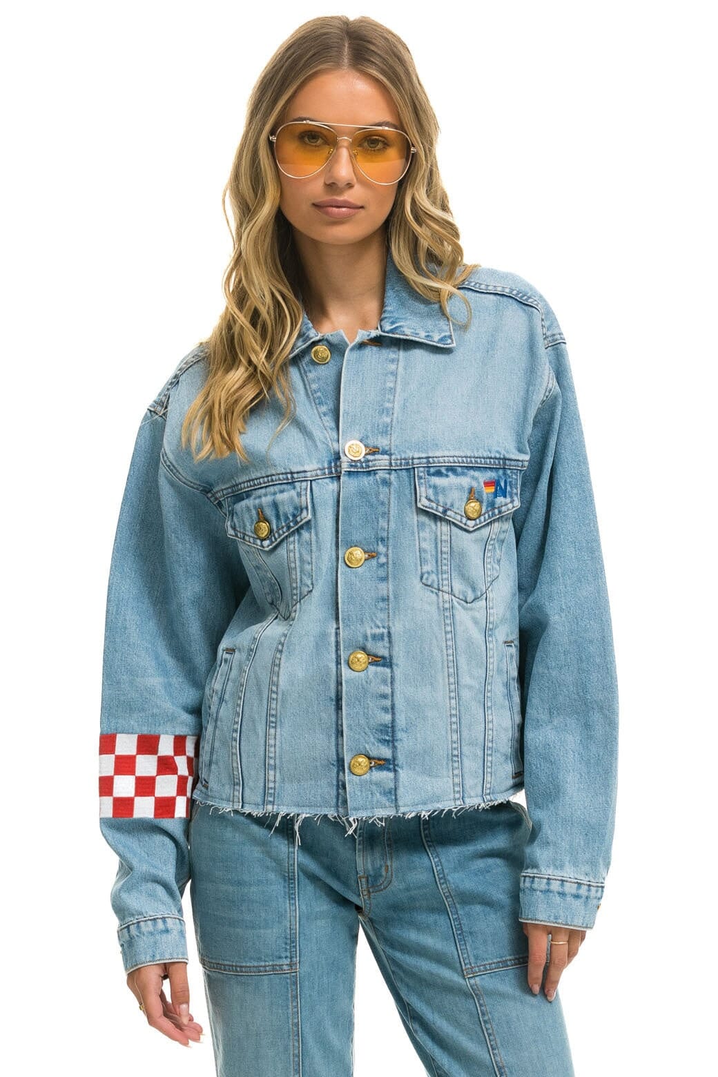 Retro LIVE FREE OVERSIZED CROP DENIM JACKET - SUPER LIGHT