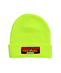 Retro PALM TREE FESTIVAL ASPEN 2024 BEANIE - NEON YELLOW