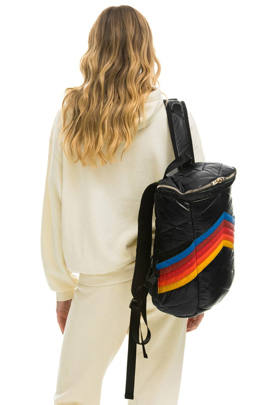 Retro PEAK PUFFER BACKPACK - BLACK GLOSSY