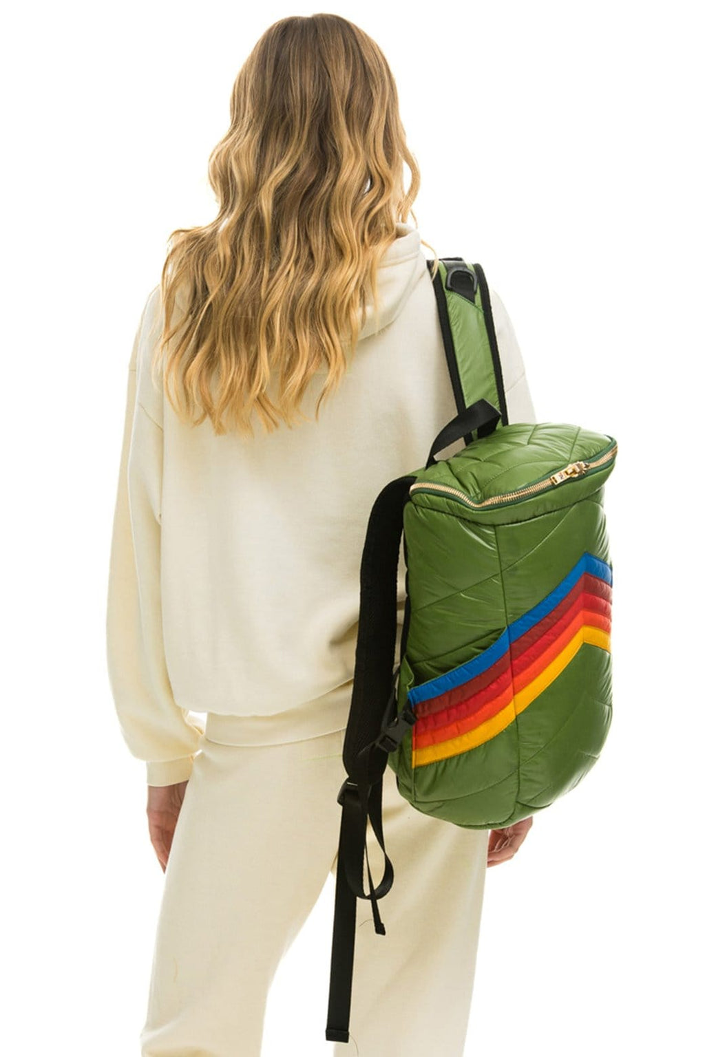 Retro PEAK PUFFER BACKPACK - GARDEN GREEN GLOSSY