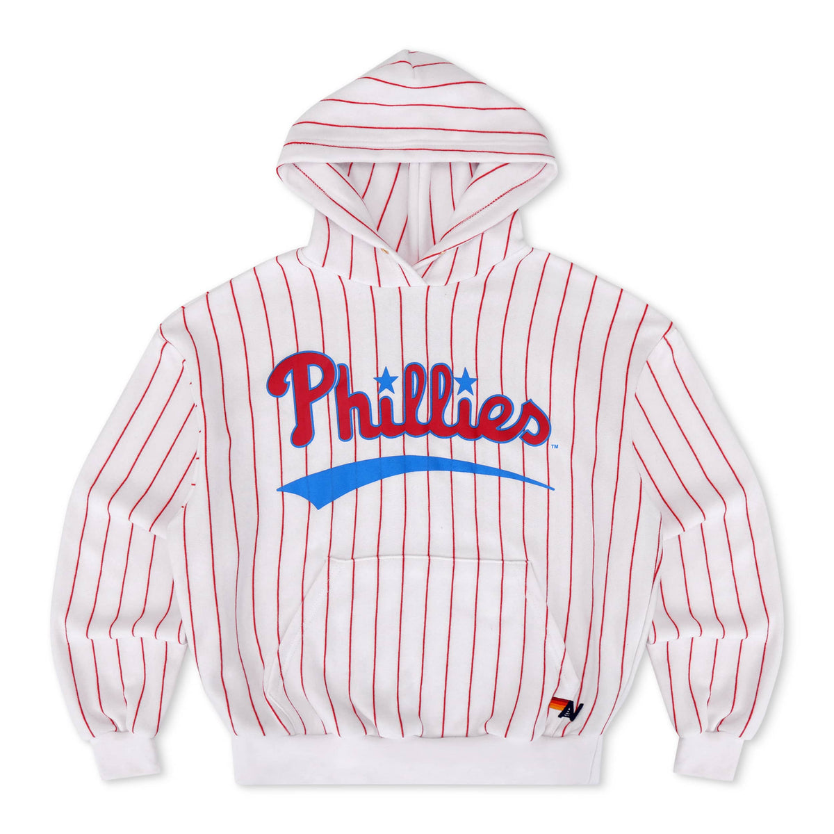 Retro PHILADELPHIA PHILLIES PINSTRIPE 2026 RELAXED PULLOVER HOODIE - WHITE RED