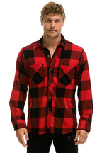 Retro PLAID FLANNEL LIGHT WEIGHT UNISEX WESTERN SHIRT - BUFFALO PLAID